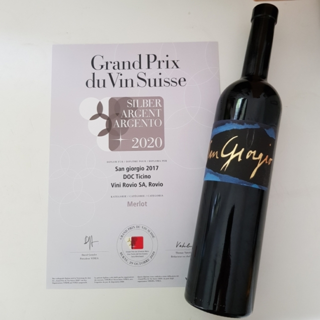 Grand Prix du Vin Suisse 2020 - Medaglia argento San Giorgio